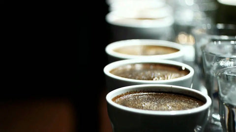 Cupping coffee