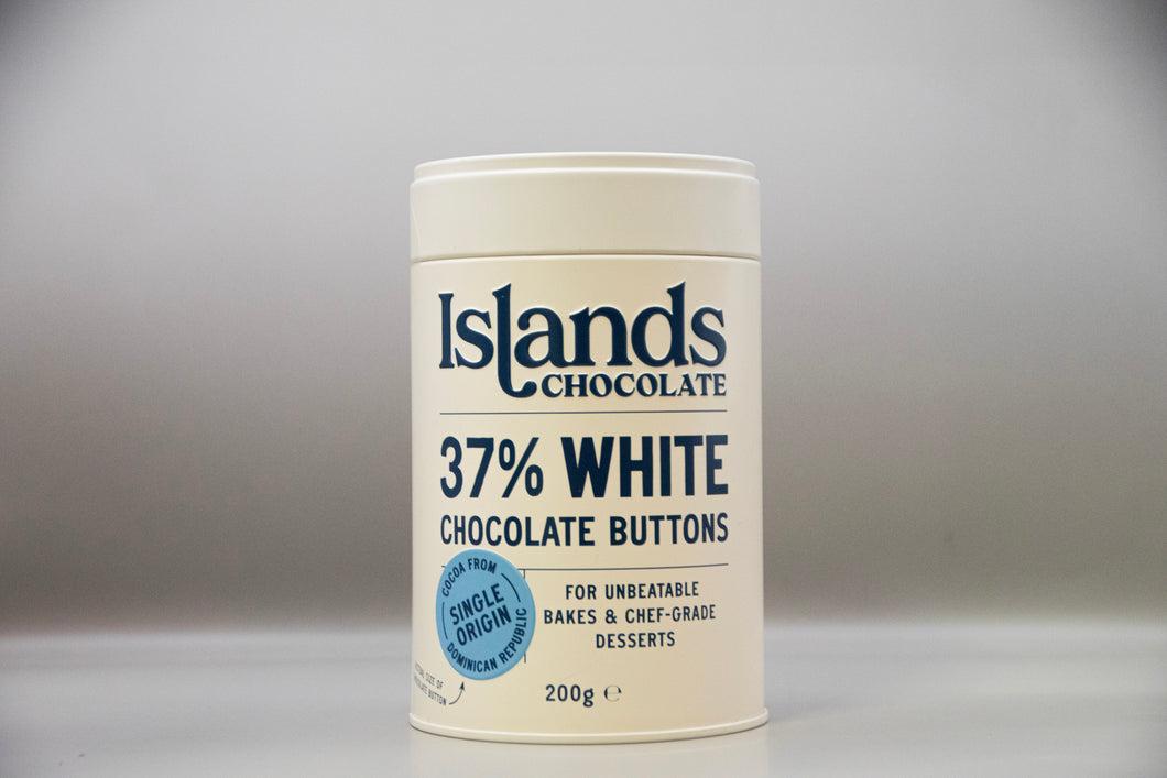 37% WHITE CHOCOLATE BUTTONS (GIANT) - 200G TIN